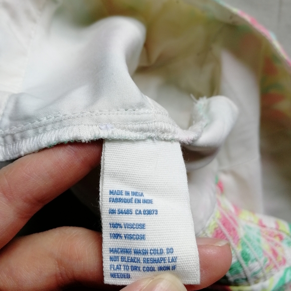 AMERICAN EAGLE Bright Tropical Botanical Print Crop Top XXS AE - Picture 5 of 6